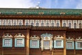 The windows of palace of Tsar Alexei Mikhailovich in the Kolomenskoye Museum Reserve, Moscow city, Russia Royalty Free Stock Photo