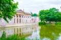 the Palace on the Water, also called Lazienki Palace or Palace on the Isle in Lazienki Royal Park, Warsaw, Poland Royalty Free Stock Photo