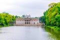 the Palace on the Water, also called Lazienki Palace or Palace on the Isle in Lazienki Royal Park, Warsaw, Poland Royalty Free Stock Photo