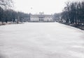 Palace on the Water - Royal palace in Lazienki park at winter in Warsaw, Poland Royalty Free Stock Photo