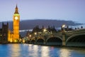 The Palace of Westminster Big Ben at night, London, England, UK Royalty Free Stock Photo