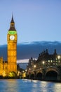 The Palace of Westminster Big Ben at night, London, England, UK Royalty Free Stock Photo