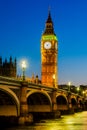 The Palace of Westminster at dusk, London Royalty Free Stock Photo