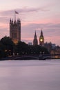 Palace of Westminster and Lambeth Bridge at Dusk, London, United Royalty Free Stock Photo