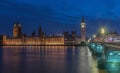 The Palace of Westminster London at Dusk Royalty Free Stock Photo