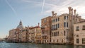 The palaces at the end of the Grand Canal in Venice,Italy