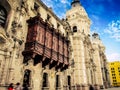 Palacio arzobispal de lima, plaza de armas, lima peru Royalty Free Stock Photo