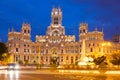 Palacio de Cibeles in summer evening. Madrid Royalty Free Stock Photo
