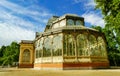 Palacio de Cristal in Madrid\'s Retiro public park on sunny summer day,