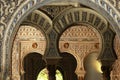 Closeup photo with details of the arc in the Palacio de Generalife in Granada, Andalucia, Spain Royalty Free Stock Photo