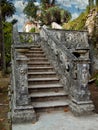 Palacio de Monserrate Palace. Staircase leading from the Botanical Garden to the palace in Neo-Gothic or Neogothic style. 19th