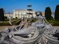 Palacio Nacional de Queluz National Palace. Amphitrite or Nereidas Lake in Neptune Gardens. Royalty Free Stock Photo