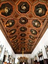 Palacio Nacional de Sintra Portugal Swan ceiling -2 Royalty Free Stock Photo