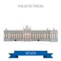 Palacio Real Madrid Spain flat vector attraction sight landmark