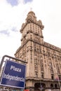 The Palacio Salvo, in the independence square of Montevido, the center of the capital of Uruguay. Eclectic Art Deco style, is an