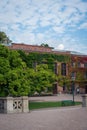 Palaestra et Odeum at Universitetsplatsen in Lund Sweden during a bright autumn day