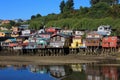 Palafito houses on stilts in Castro, Chiloe Island, Chile Royalty Free Stock Photo