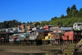 Palafito houses on stilts in Castro, Chiloe Island, Chile Royalty Free Stock Photo