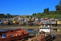 Palafito houses on stilts in Castro, Chiloe Island, Chile Royalty Free Stock Photo