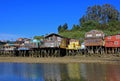 Palafito houses on stilts in Castro, Chiloe Island, Chile Royalty Free Stock Photo