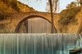 Palaiokaria waterfall at Trikala in Greece. Royalty Free Stock Photo