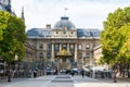 Palais de Justice courthouse and Place Louis Lepine square on Ile de la Cite island in Paris, France