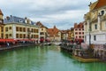 Palais de l`Isle castle on Thiou river in Annecy, Savoy, France