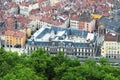 Palais du parlement du Dauphine in Grenoble, seen from the Bastilla mountain, France Royalty Free Stock Photo