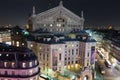 Palais Garnier opera house at night in Paris, France. Royalty Free Stock Photo