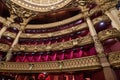 Palais Garnier - Paris Opera House - Auditorium interior decoration balcony detail Royalty Free Stock Photo