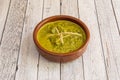 Palak paneer is an Indian cuisine dish consisting of spinach and Paneer cheese in a curry sauce. Palak paneer is a type of Saag, Royalty Free Stock Photo