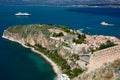 Palamidi Castle in Nafplion center, a greek town at Peloponnese peninsula. Royalty Free Stock Photo