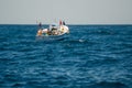Palamos, Catalonia, may 2016: Fishing boat fishing