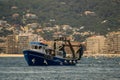 Palamos, Catalonia, may 2016: Fishing boat fishing trawls