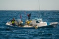 Palamos, Catalonia, may 2016: Fishing boat in open sea