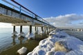 Palanga bridge Baltic sea in winter