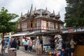 Tourists walk the main promenade - Basanaviciaus street in Palanga resort, Lithuania