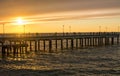 PALANGA LITHUANIA - JUNE 13: Sunset view at the Palanga wooden dock