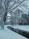 Palanga Lithuania river winter snow nature cold Royalty Free Stock Photo