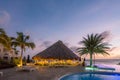 Palapa in the Sunset at the coast Curacao Views