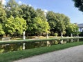 Palastgarten, the Palace Gardens in Trier, an elegant french style palace with garden, fountains and sculptures