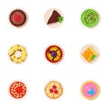 Palatable icons set, cartoon style Royalty Free Stock Photo