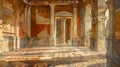 Palatial Grandeur: Majestic Interior of Ancient Roman Palace Painting