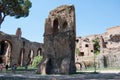 Palatine hill with ancients ruins. Old roman historic architecture. Palatino Roma.