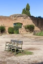 Palatine Hill, view of the ruins of several important ancient buildings, Rome, Italy