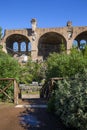 Palatine Hill, view of the ruins of several important ancient buildings, Rome, Italy