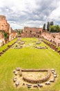 Palatine stadium - Hippodrome of Domitian. Palatine Hill archaeological site, Rome, Italy