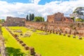 Palatine stadium - Hippodrome of Domitian. Palatine Hill archaeological site, Rome, Italy Royalty Free Stock Photo
