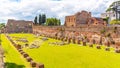 Palatine stadium - Hippodrome of Domitian. Palatine Hill archaeological site, Rome, Italy Royalty Free Stock Photo