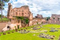 Palatine stadium - Hippodrome of Domitian. Palatine Hill archaeological site, Rome, Italy Royalty Free Stock Photo